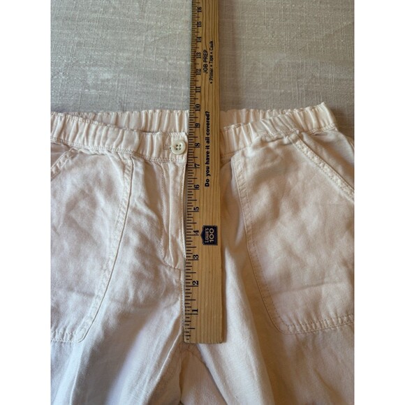 J.Crew Linen & Cotton‎ Twill Elastic Waist Cropped Comfy Casual Pants Size 8 - Picture 7 of 9